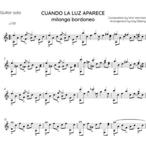 Bladmuziek: Cuando la luz aparece Gitaarsolo