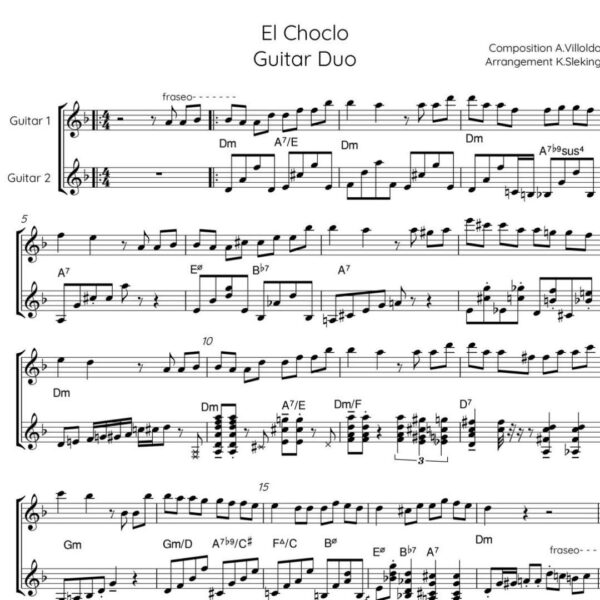 Bladmuziek: El Choclo Guitar Duo