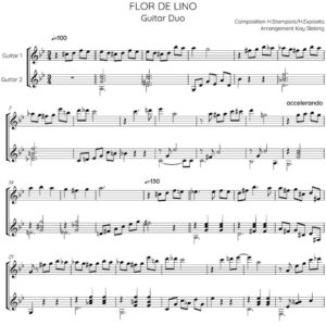 Bladmuziek: Flor de Lino Gitaarduo