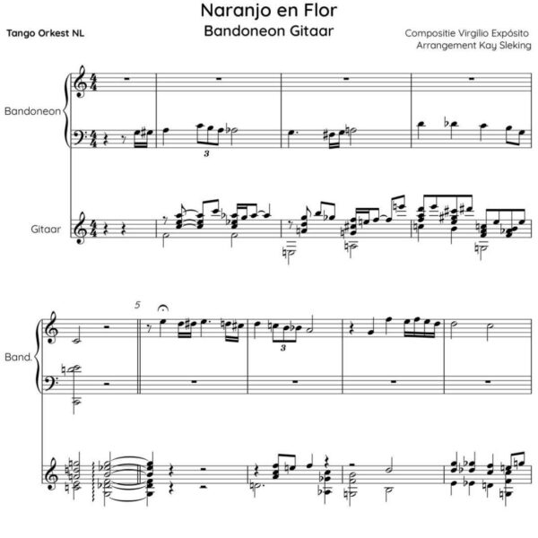 Bladmuziek: Naranjo en Flor - Bandoneon & Gitaar
