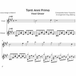 Bladmuziek: Tanti Anni Prima - Viool & Gitaar