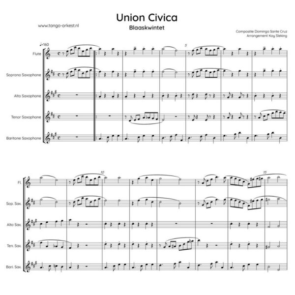 Bladmuziek: Union Civica Blaaskwintet